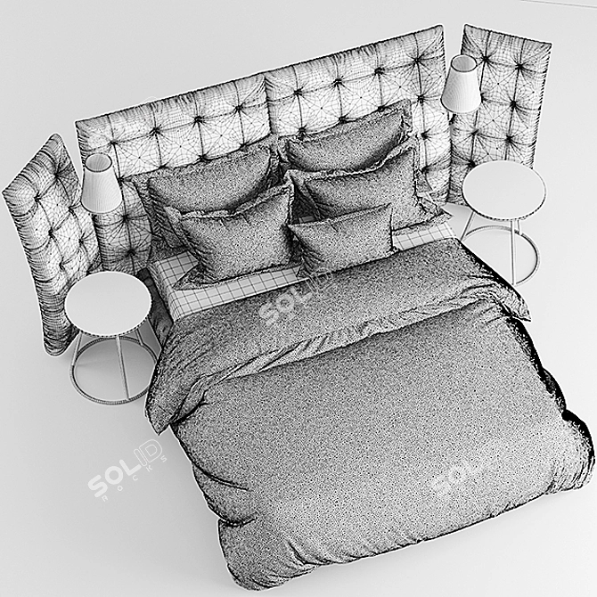 Elevate Restful Sleep: ANGLE Flou Bed 3D model image 3