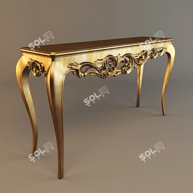 Elegant Vintage Console Table 3D model image 1