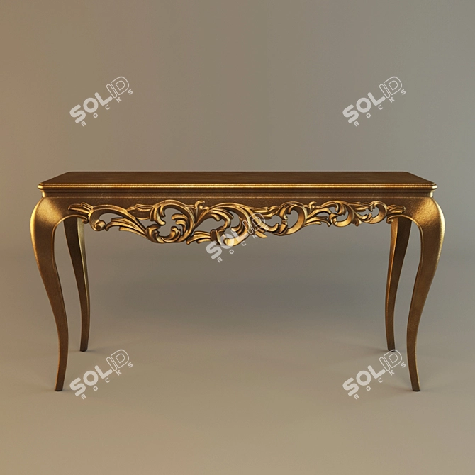 Elegant Vintage Console Table 3D model image 2