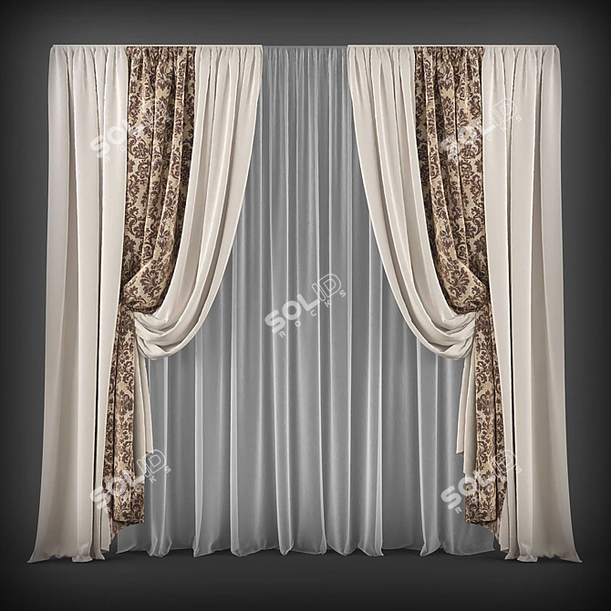 Contemporary Curtains for Modern Homes 3D model image 1