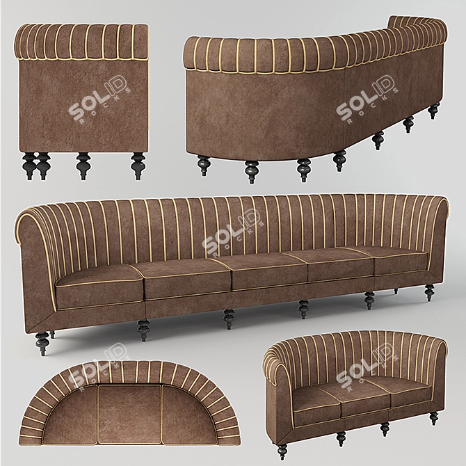 Versatile Cafe and Restaurant Sofa 3D model image 1