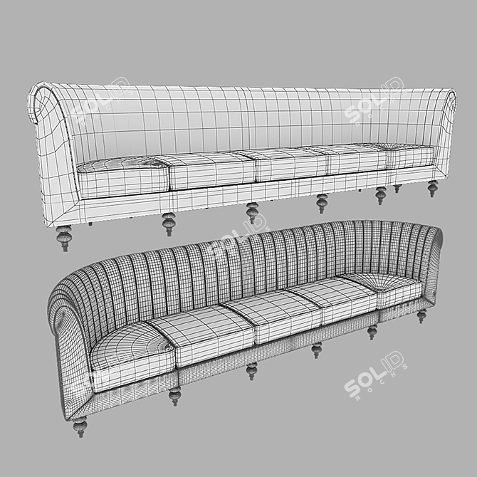 Versatile Cafe and Restaurant Sofa 3D model image 2