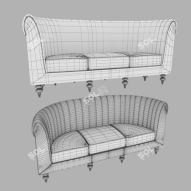 Versatile Cafe and Restaurant Sofa 3D model image 3