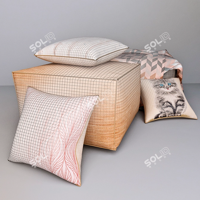 Cozy Puffs & Textiles 3D model image 2