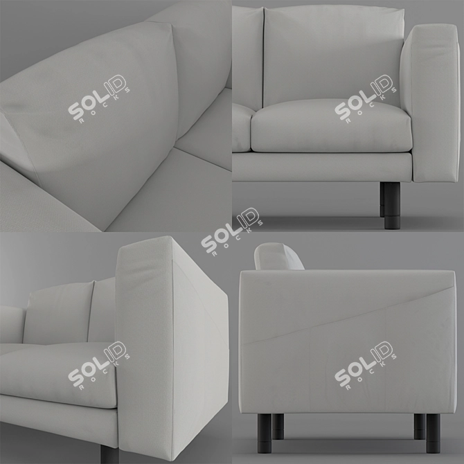 Modern NORSBORG Sofa, 155cm Width 3D model image 3