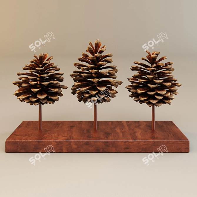 Rustic T-Wood Decor Accent 3D model image 1