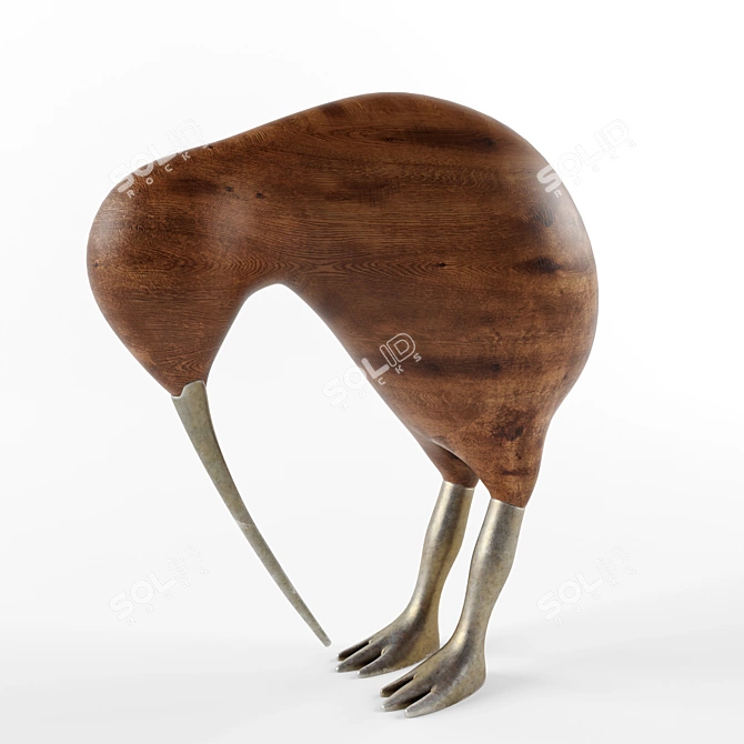 Handmade Kiwi Bird Sculpture 3D model image 3