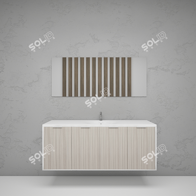 Berloni Manhattan 4: Sink, Cabinet, Mirror 3D model image 2