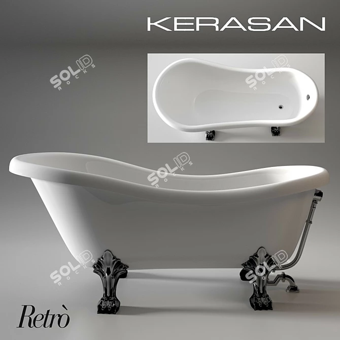 Vintage-inspired Kerasan Retro Bath 3D model image 1