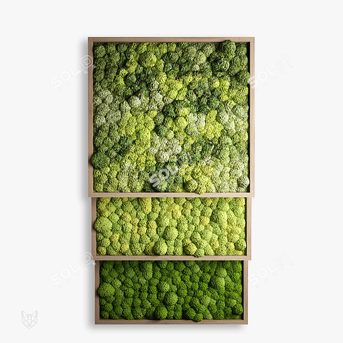 Stabilized Moss Panels: Natural Green Décor 3D model image 1