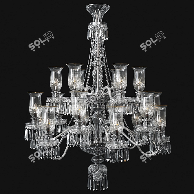 Regal Glow Chandelier 3D model image 1