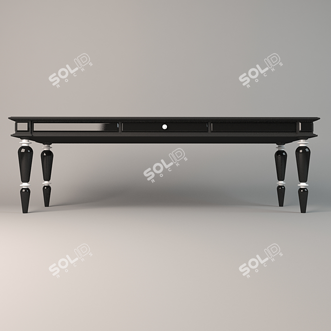 Italian Made Sige Gold Desk with Drawer 3D model image 2