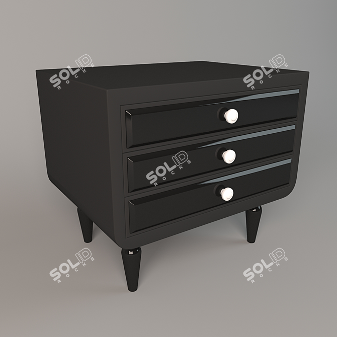Italian Made Sige Gold Desk with Drawer 3D model image 3