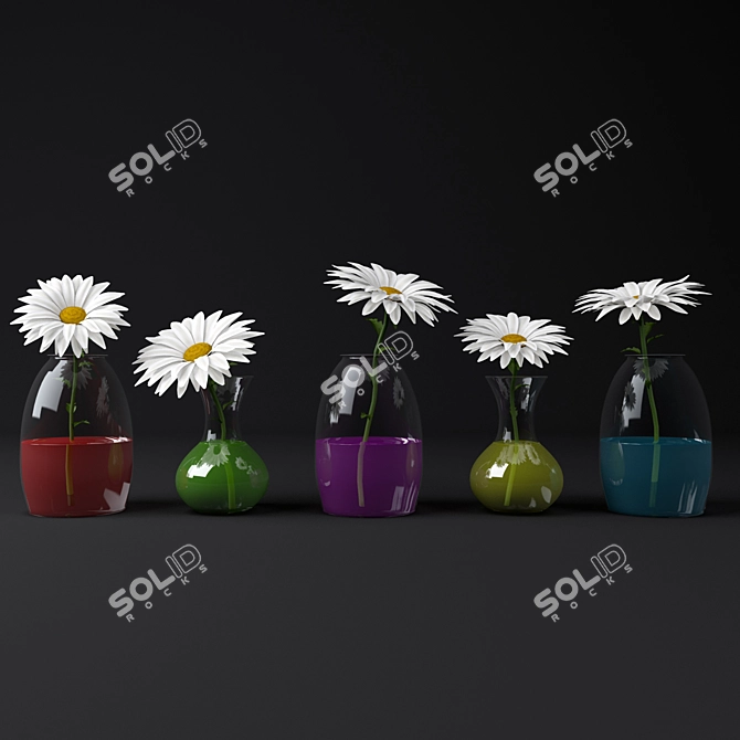 Delicate Daisy Collection 3D model image 1