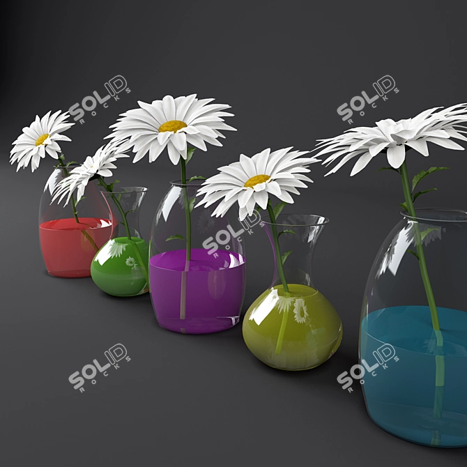 Delicate Daisy Collection 3D model image 2