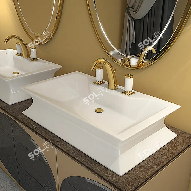 Rivoli Mobile Washstand: Stylish & Functional 3D model image 3