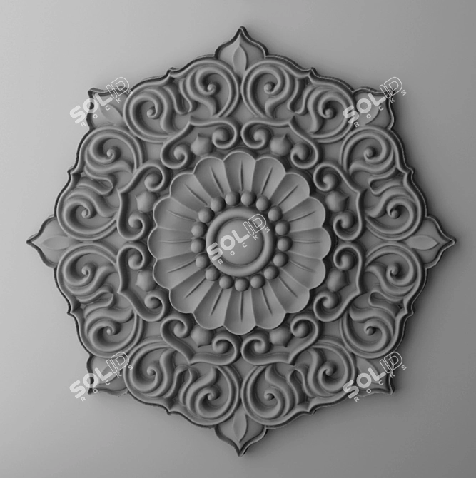 Elegant Rosette Power Outlet 3D model image 3