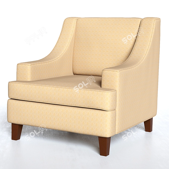 Elegant Microfiber Chair in Taupe 3D model image 1