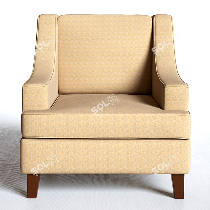 Elegant Microfiber Chair in Taupe 3D model image 2