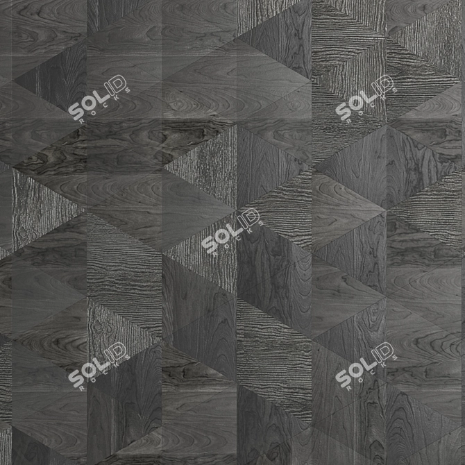 Geometric Wood Panel: Customizable, Black & Light Options 3D model image 1