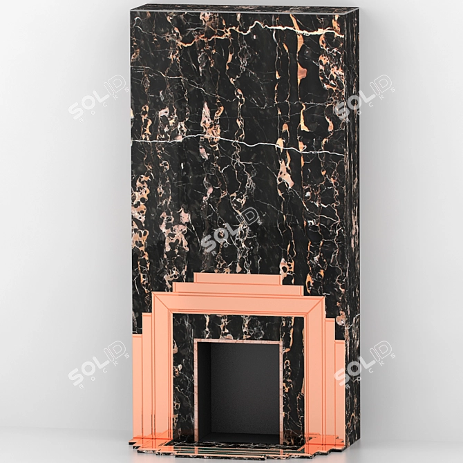 Art Deco Marble Fireplace 3D model image 1