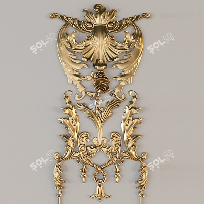 Elegant Embossed Plaster Art 3D model image 2