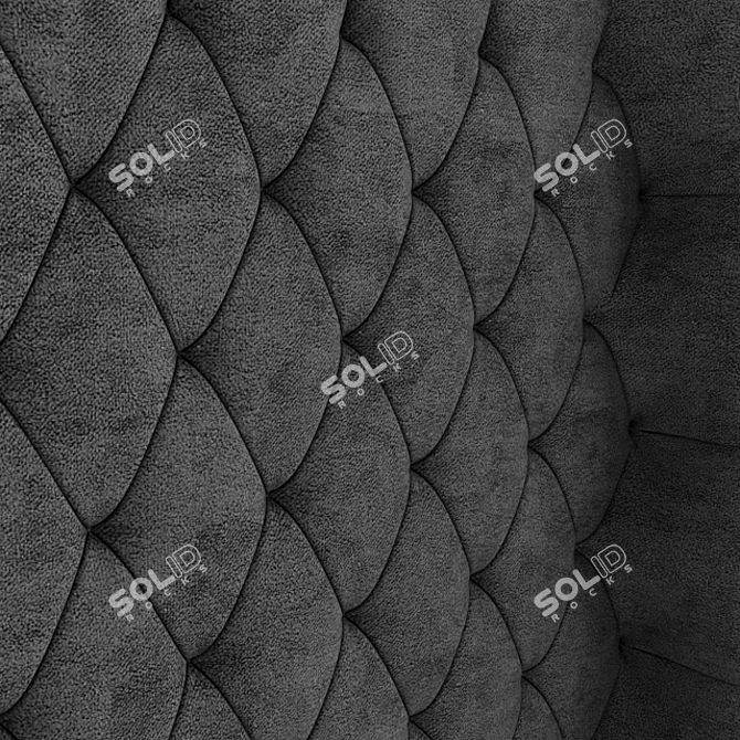 Elegant Linen Upholstered Headboard 3D model image 3