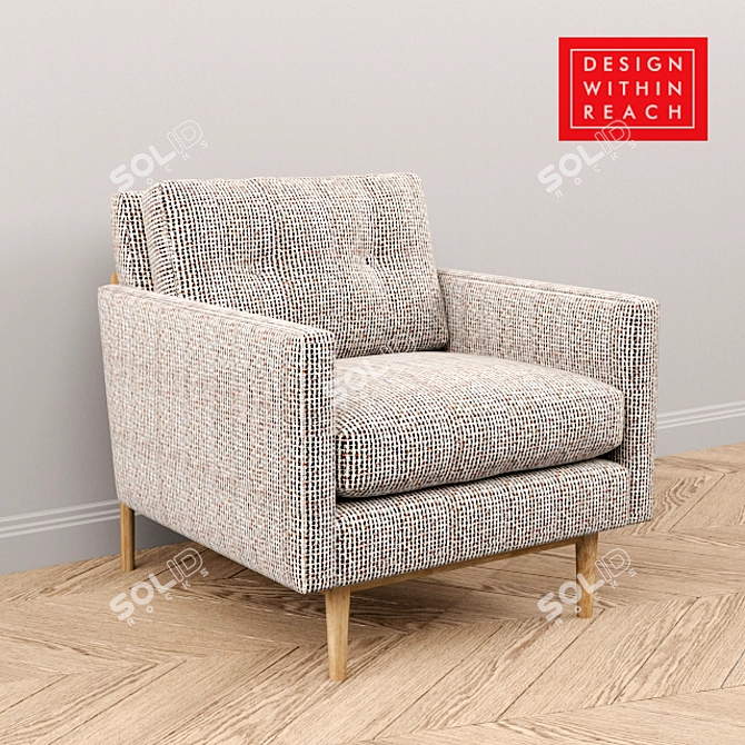 Retro-Inspired Raleigh Armchair 3D model image 1