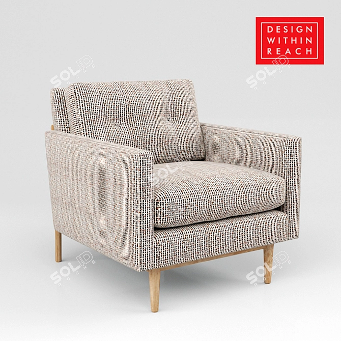 Retro-Inspired Raleigh Armchair 3D model image 3