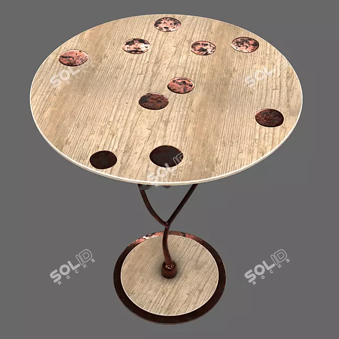 Stylish Wooden Table 3D model image 1