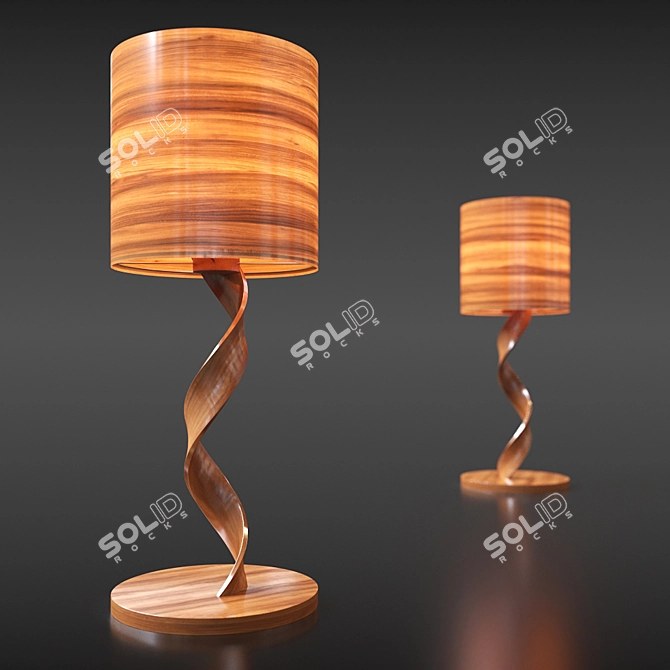 Wooden Designer Lamp 3D model image 1