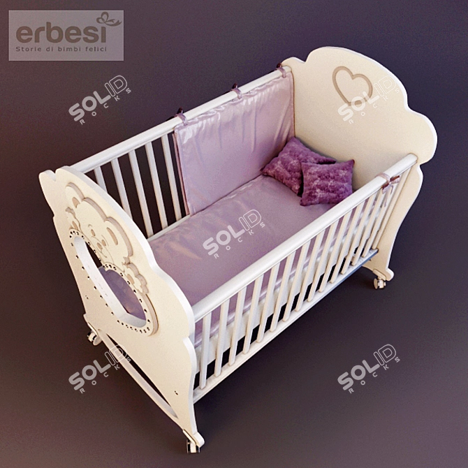Erbesi Cucciolo: Stylish & Safe Baby Cot 3D model image 2