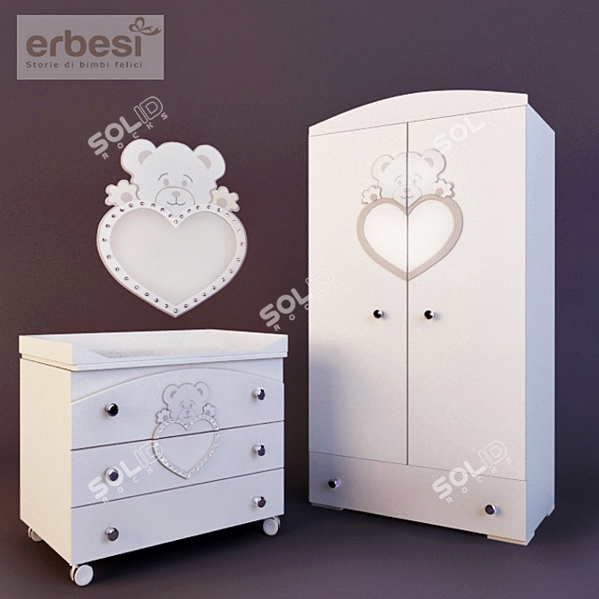 Erbesi Cucciolo Nursery Furniture 3D model image 2