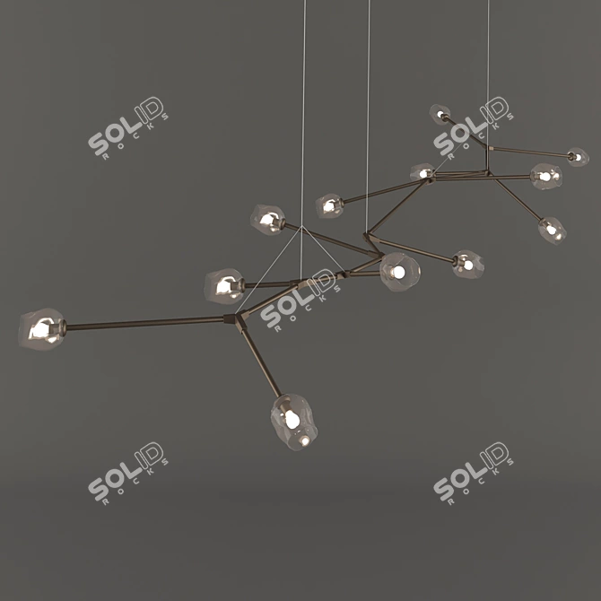 Gilded Branch Lamp 3D model image 2