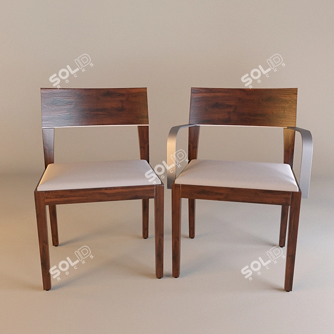 Elegant Tonon Tendence Leather Chair 3D model image 2
