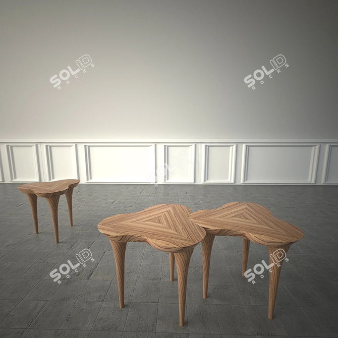 Elegant Trifoglio Table by Caviasca 3D model image 2