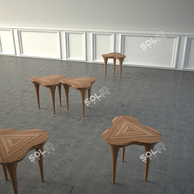 Elegant Trifoglio Table by Caviasca 3D model image 3