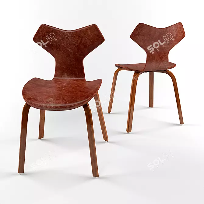 Sleek Arne Jacobsen Chair 3D model image 1