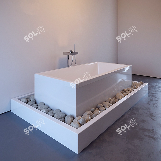 Elegant Duravit Starck X Bathtub 3D model image 1