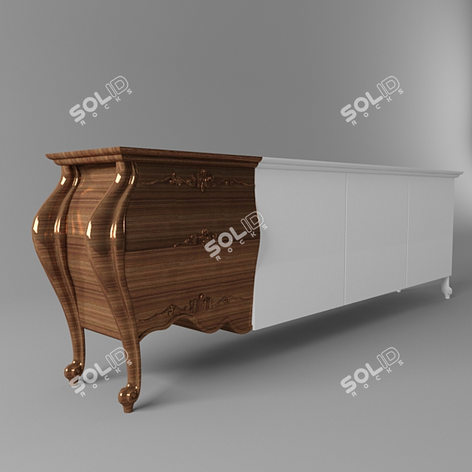 Modern Square Storage Drawer 3D model image 1