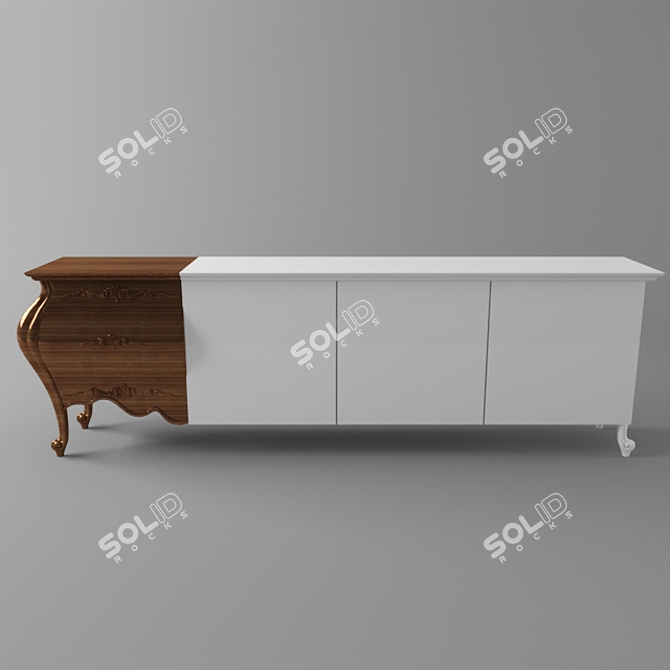 Modern Square Storage Drawer 3D model image 2