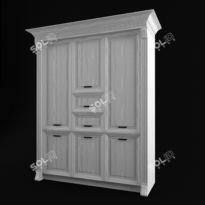 Square Storage and Display Cabinet 3D model image 1