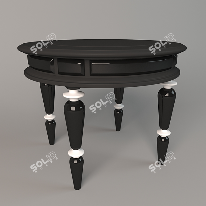 Italian Coffee Table & Chair Set 3D model image 2