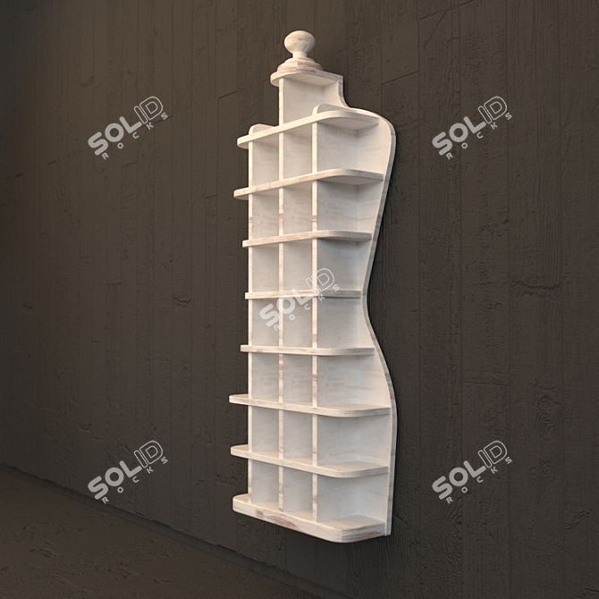  "MAGICAL MARGARET: White Wooden Shelf 3D model image 2