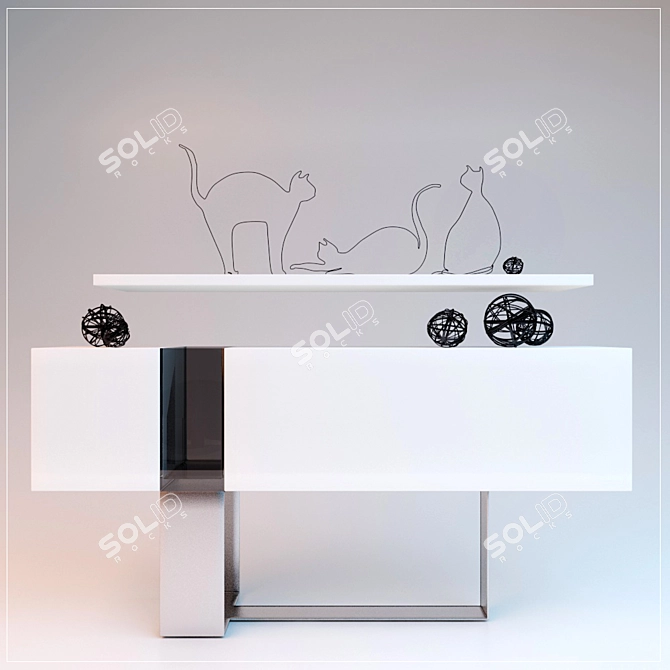 Credenza FLÒ Cats Wire Decor 3D model image 1