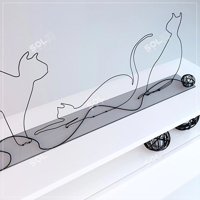 Credenza FLÒ Cats Wire Decor 3D model image 3