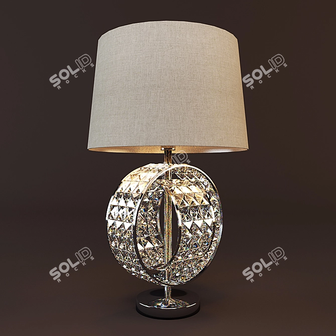 Smoked Glass Beaded Table Lamp 3D model image 3