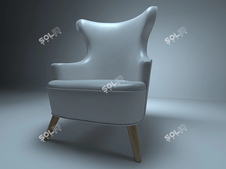 Sleek & Stylish Modern Armchair 3D model image 2