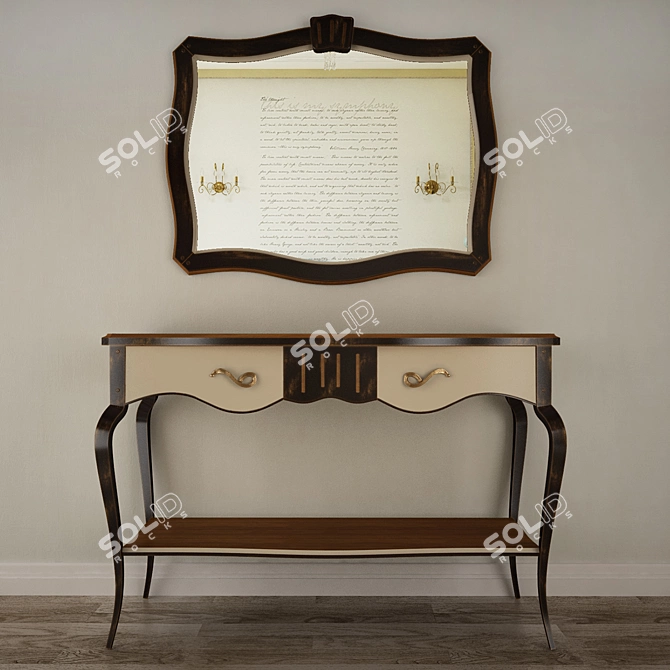 Tosato Console and Mirror Set 3D model image 1