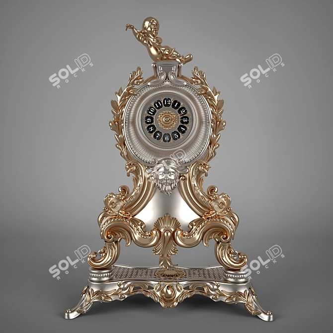 Timeless Elegance: Decorative Classic Clock 3D model image 1